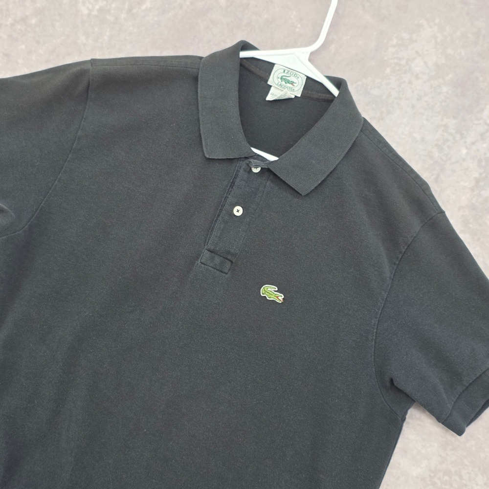 Vintage Izod Lacoste Grand Patron Black Polo Shirt Mens XL Made in USA Cotton